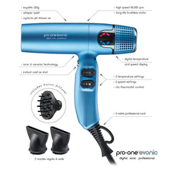 Pro One Evonic Hairdryer Blue