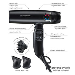 Pro One Evonic Hairdryer Black