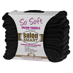 Salon Smart So Soft Microfibre Salon Towels Black 10 pk