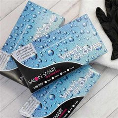 Salon Smart Vinyl Gloves Black Large 100 pk