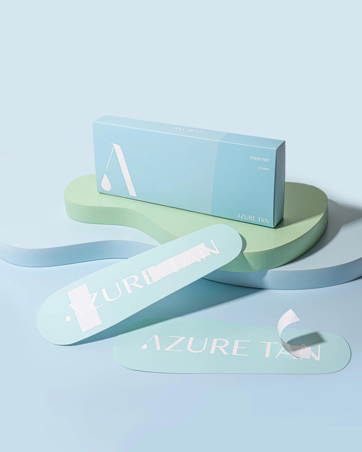Azure Tan Sticky Feet Cardboard 25 Pairs.
