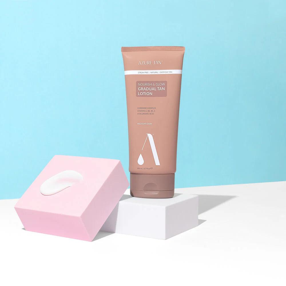 Azure Tan Nourish Glow Gradual Tan Lotion Medium Dark