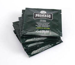 Proraso Cologne Wipes Cypress and Vetiver (6 Sachets).