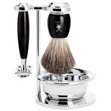 Muhle Vivo 4 piece Shave Set Black Resin