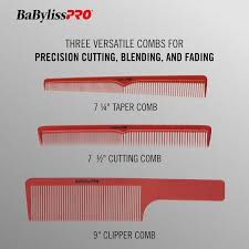 BaBylissPRO Barberology Comb Set 3pc