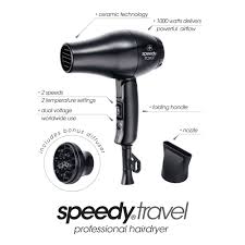 Speedy Travel Hair Dryer Black