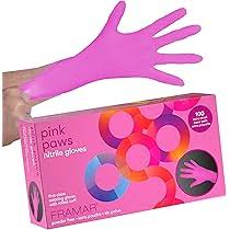 Framar Pink Paws Nitrile Gloves 100pk