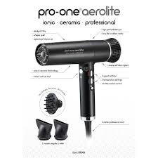 Pro One Aerolite Hair Dryer Black