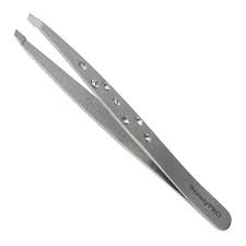 BeautyPRO Dazzle Me White Crystal Slant Tweezer