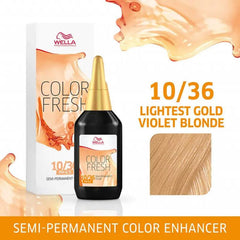Wella Color Fresh 10/36 Lightest Gold Violet Blonde 75ml
