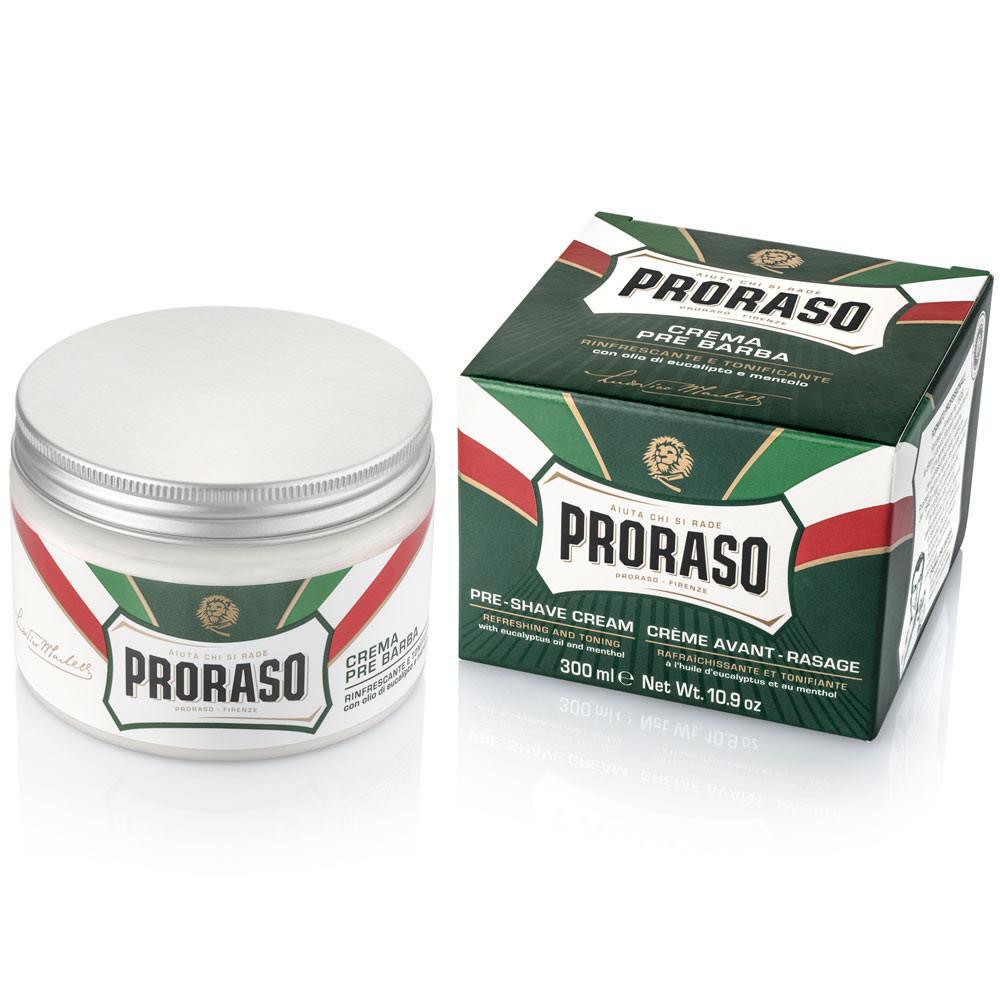 Proraso Pre Shave Cream Tub Refresh Eucalyptus & Menthol (Green) 300ml
