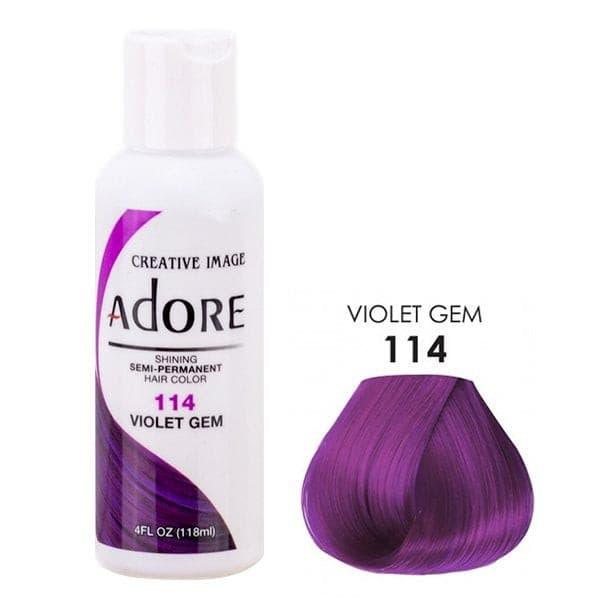 Adore Semi Permanent Hair colour 114 Violet Gem 118ml