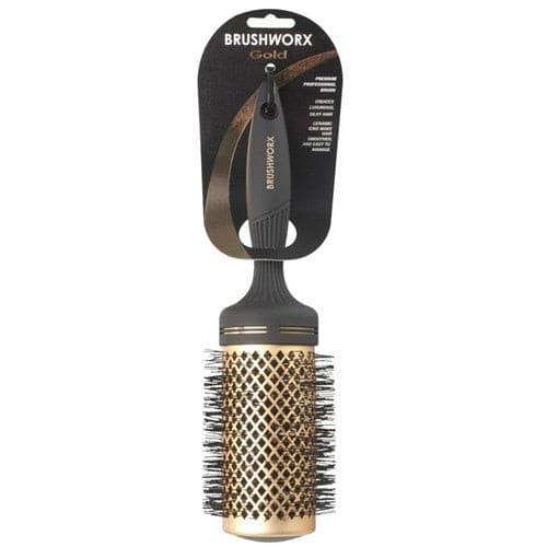 Brushworx Gold Ceramic Hot Tube Hair Brush 60mm Large