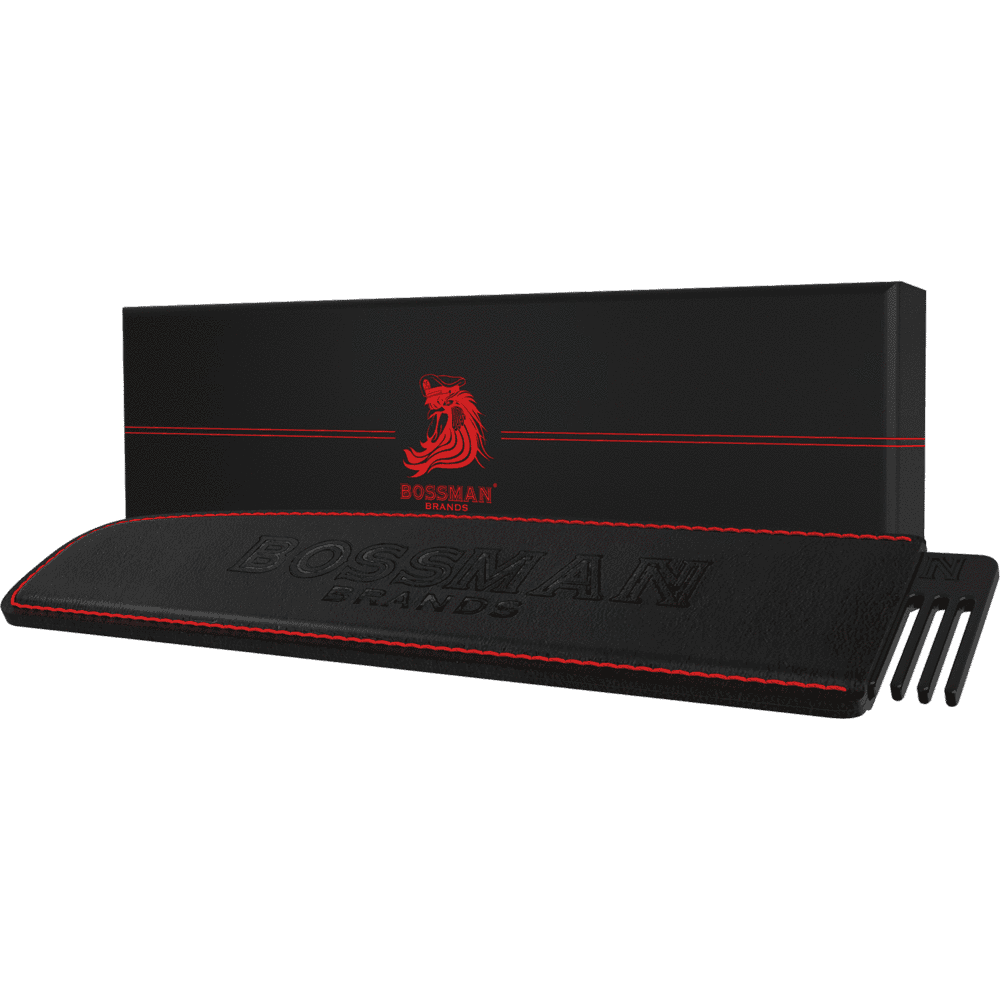 Bossman Metal Beard and Moustache Comb with Leather Sleeve