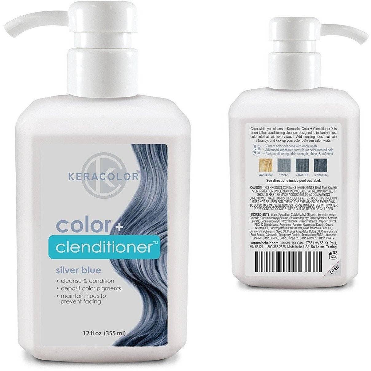 Keracolor Color Clenditioner Colour Shampoo Silver Blue 355ml