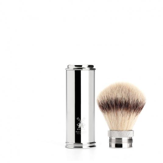 Muhle Traditional M20 Silvertip Fibre Travel Brush-Metal