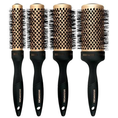 Brushworx Gold Ceramic Hot Tube Hair Brush Medium