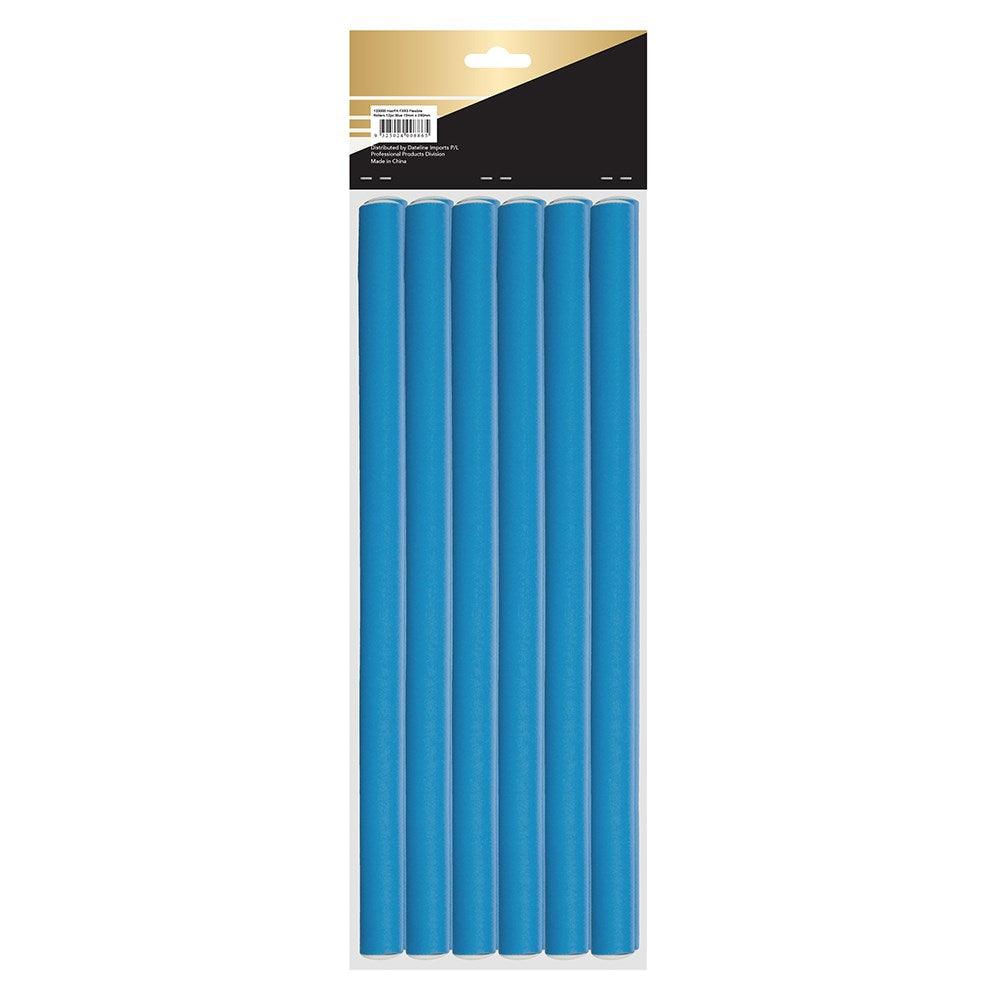 Hair FX Long Flexible Hair Rollers - Blue, 12pk