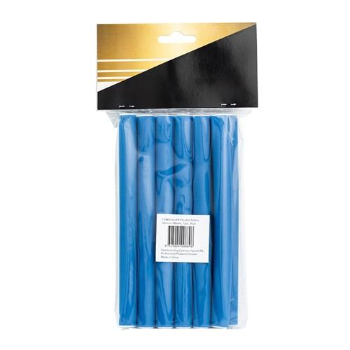 Hair FX Medium Flexible Rollers - Blue, 12pk