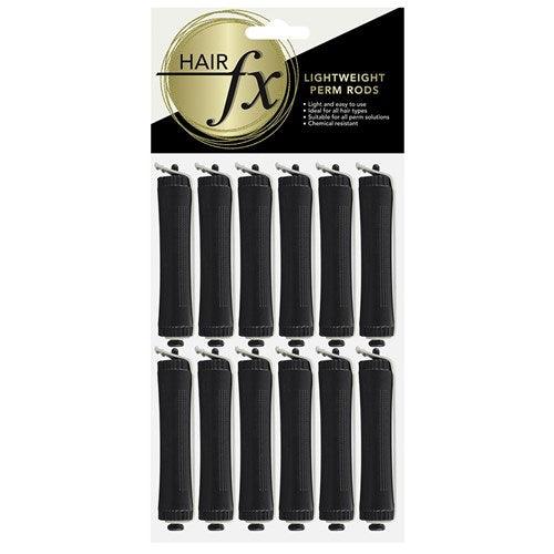 Hair FX Lightweight Perm Rods, 5pk - Black