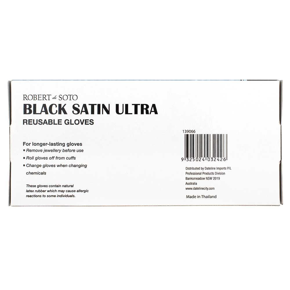Robert de Soto Black Satin Reusable Gloves Small 10 Pack