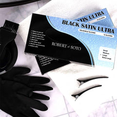Robert de Soto Black Satin Reusable Gloves Small 10 Pack