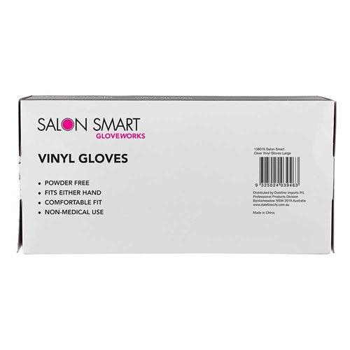 Salon Smart Vinyl Gloves Clear Large 100 pk