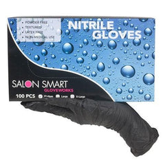 Salon Smart Nitrile Gloves Black Medium 100 pk