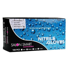 Salon Smart Nitrile Gloves Black Medium 100 pk