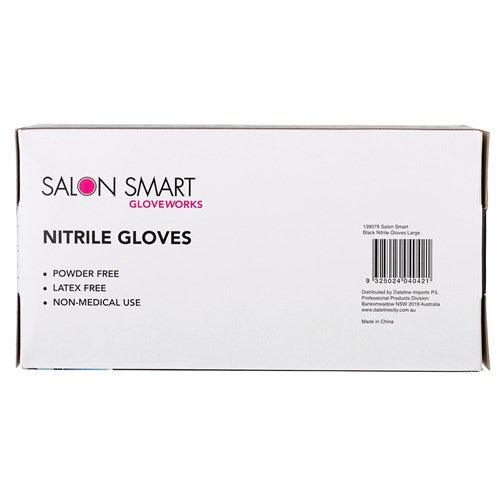 Salon Smart Nitrile Gloves Black Large 100 pk