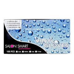 Salon Smart Vinyl Gloves Black Small 100 pk