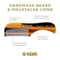 Kent Handmade 73mm Beard and Moustache Comb