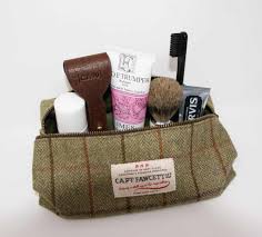 Captain Fawcett Tweed Wash Bag