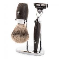 Muhle Kosmo 3 Piece Shaving Set Elegant Bog Oak Design