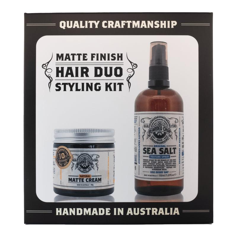 The Bearded Chap Matte Styling Duo Kitt - 60g Mini Matte Cream & 150ml Sea Salt Texture Spray