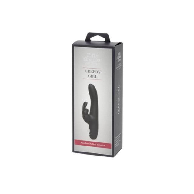 Fifty Shades of Grey Greedy Girl Rechargeable Slimline Rabbit Vibrator Black