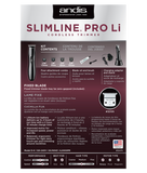 Andis Slimline Pro Li Cordless Trimmer D8 Black.