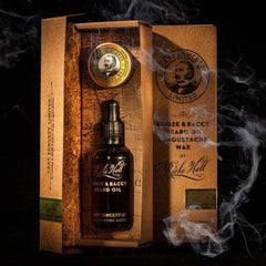 Captain Fawcett Ricki Hall Booze and Baccy Beard Oil and Moustache Wax Gift Set