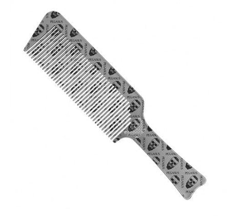 Pegasus Skuletto 514A Silver Flat Topper Barber Comb