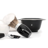 Muhle RN 16 Porcelain Shaving Bowl Black with Platinum Rim