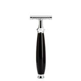 Muhle Purist R 56 Closed Comb Safety Razor Black Resin Chrome Plated