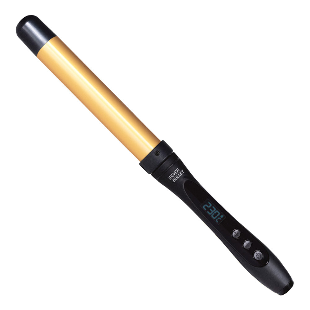 Silver Bullet Fastlane Clipless Ceramic Curling Wand Gold 25mm