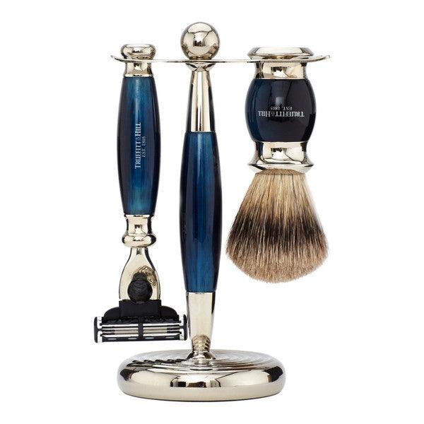 Truefitt and Hill Edwardian Collection Shaving Set Mach 3 Blue Opal