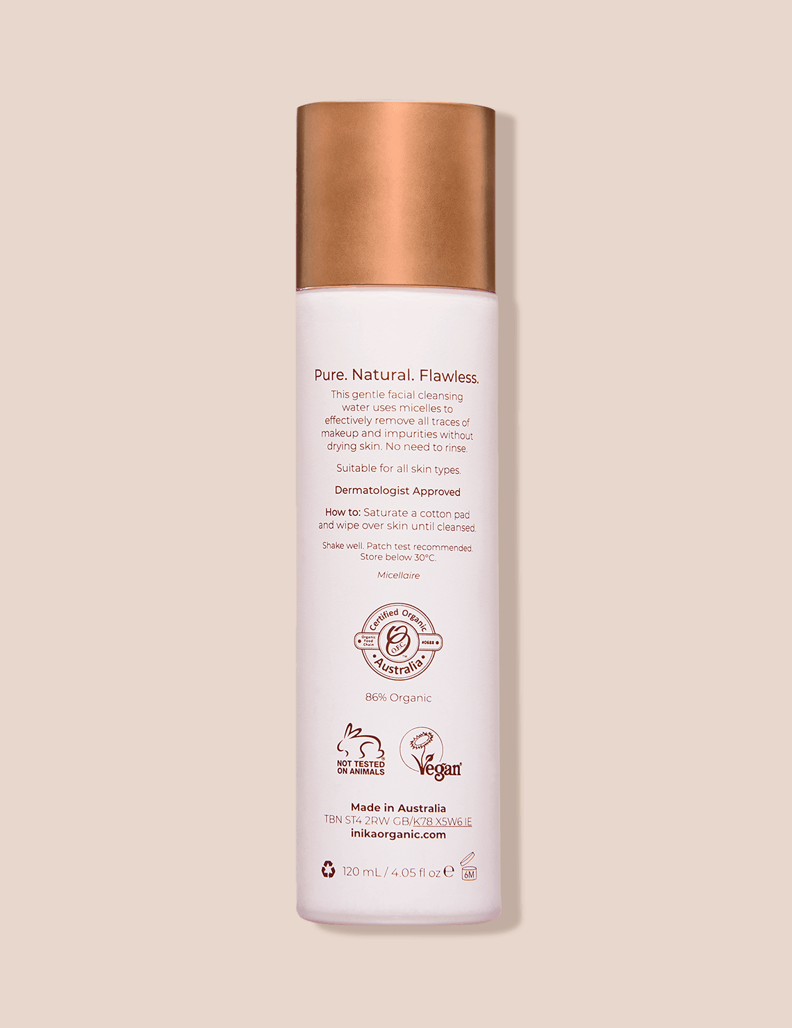 INIKA Organic Phyto-Active Rosewater Micellar 120ml.