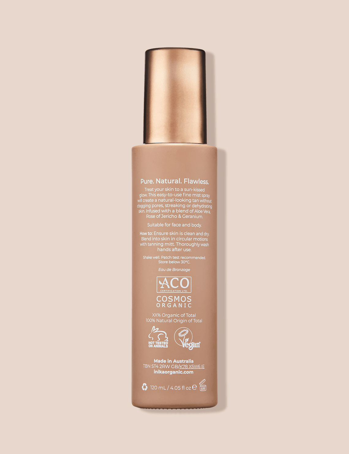 INIKA Organic Natural Tanning Mist 120ml.