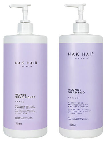 NAK Hair Blonde Shampoo and Conditioner 1 Litre duo.