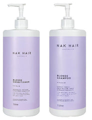 NAK Hair Blonde Shampoo and Conditioner 1 Litre duo.
