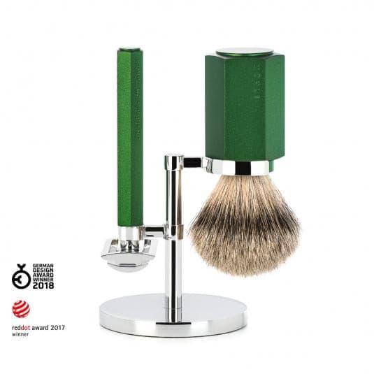Muhle Hexagon S31MHXGForest Synthetic Silvertip 3-Piece Shaving Set