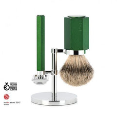 Muhle Hexagon S31MHXGForest Synthetic Silvertip 3-Piece Shaving Set