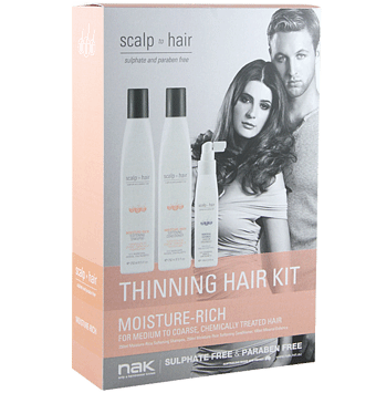 NAK Hair Scalp To Hair Moisture Rich Thinning Kit with Mineral Defence 100ml